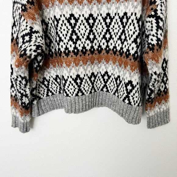 [Primark] Gray Chunky Knit Nordic Fair Isle Crew Neck Oversized Sweater Size XL - Picture 8 of 11